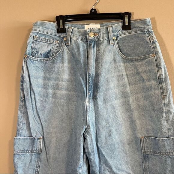 NWOT Frame High Rise Baggy Pocket Jeans Revolve Light Wash 31 - Picture 3 of 13